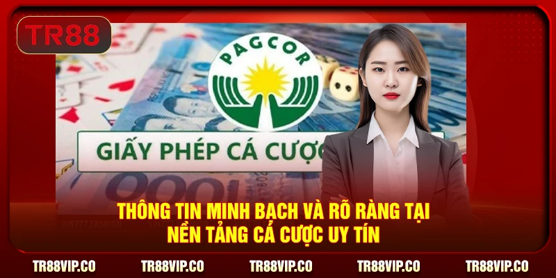 Thông tin minh bạch và rõ ràng tại nền tảng cá cược uy tín
